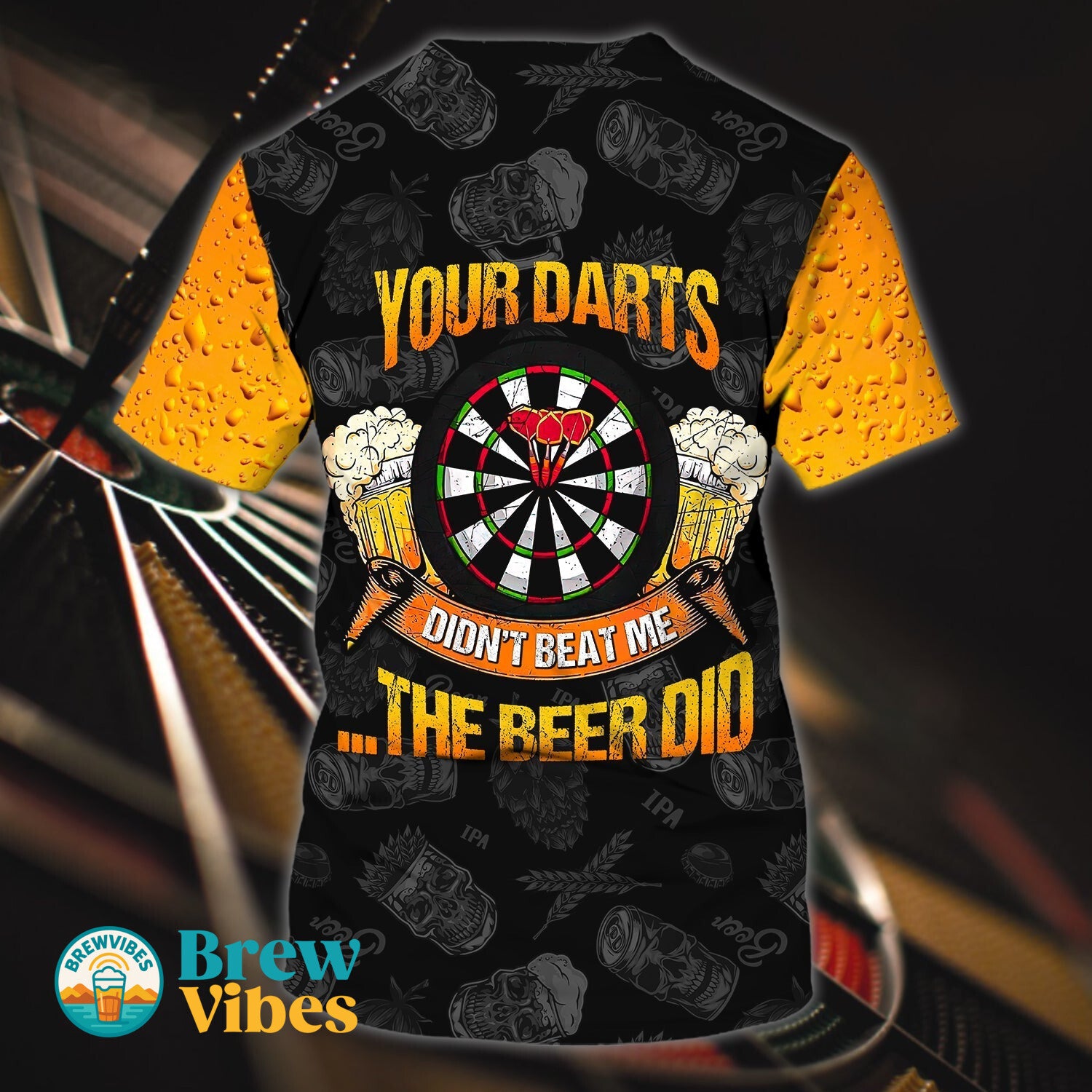 Your Darts Didn't Beat Me The Beer Did Customized Name 3D Polo Shirt