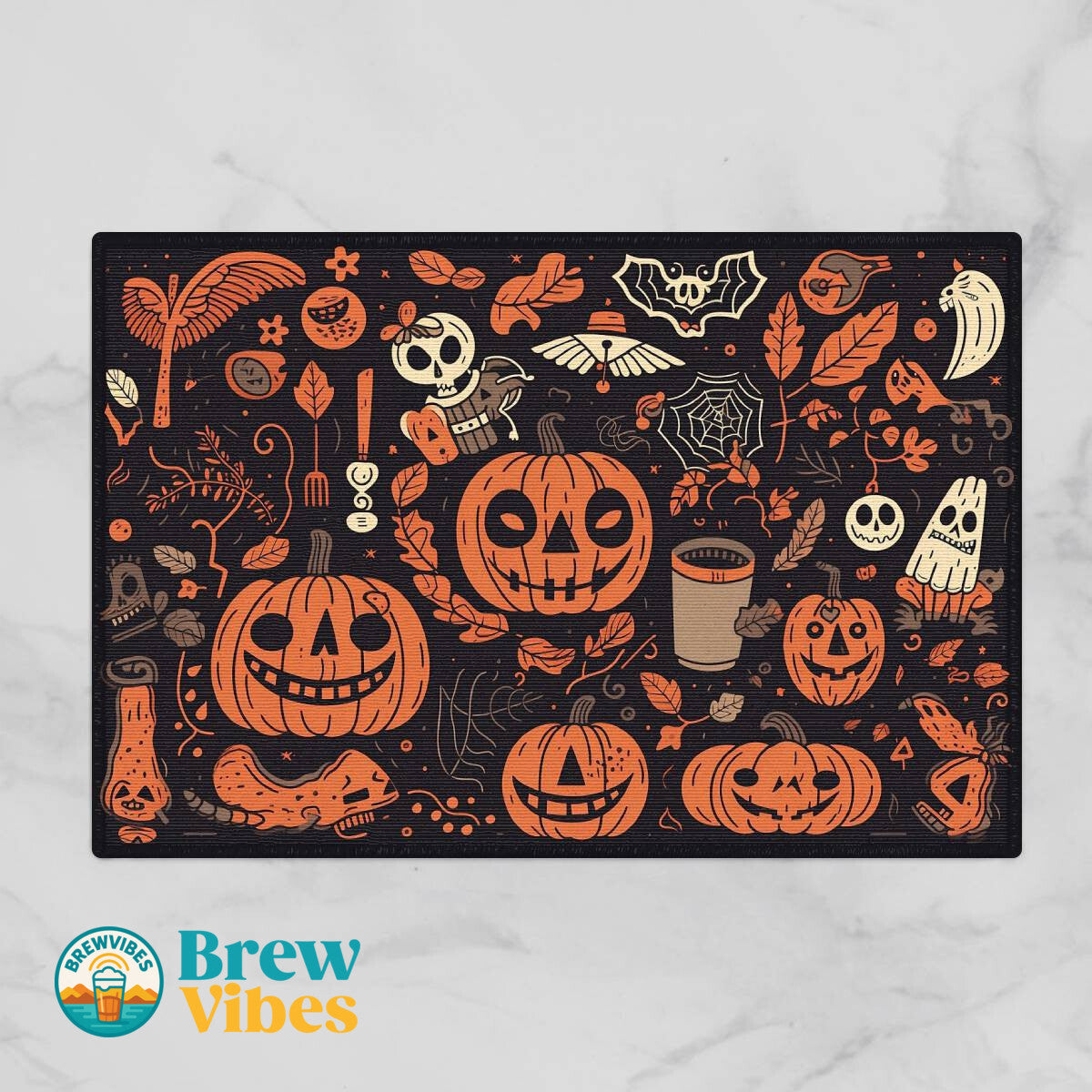 Halloween Patterns Door Mat