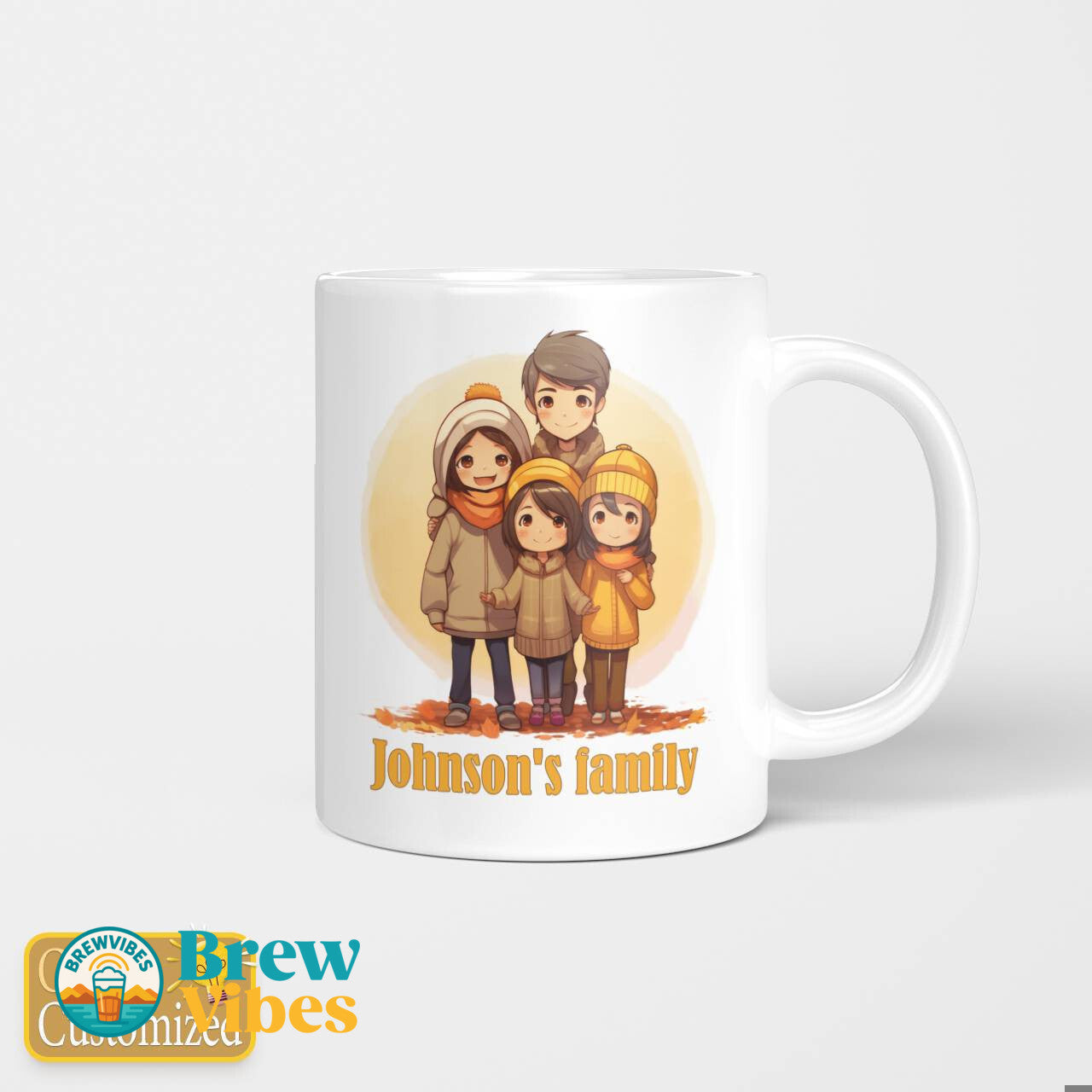 Personalized Your Family's Name for Four Peoples Mug