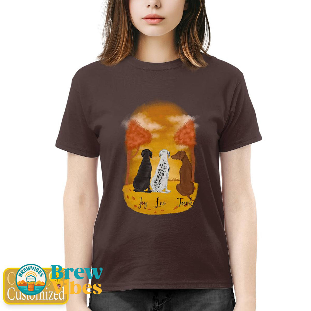 Personalize For 3 Dogs T-shirt