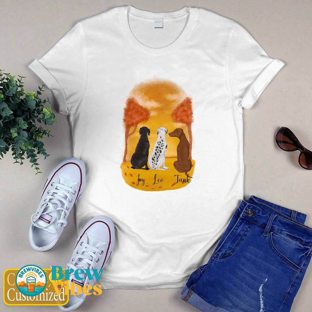 Personalize For 3 Dogs T-shirt
