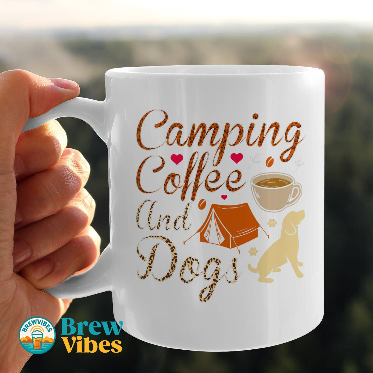 Camping Coffee And Dogs Mug