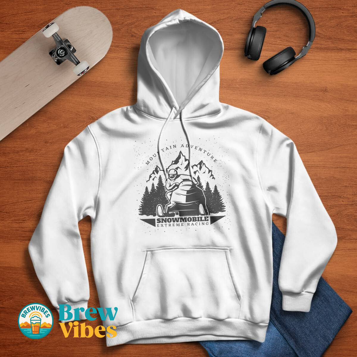 Mountain Adventure Snowmobile Extreme Racing Hoodie