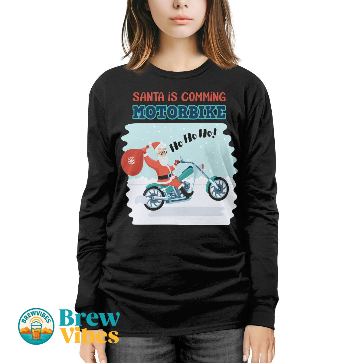 Santa Is Comming - Motorbike Long SleeveTee