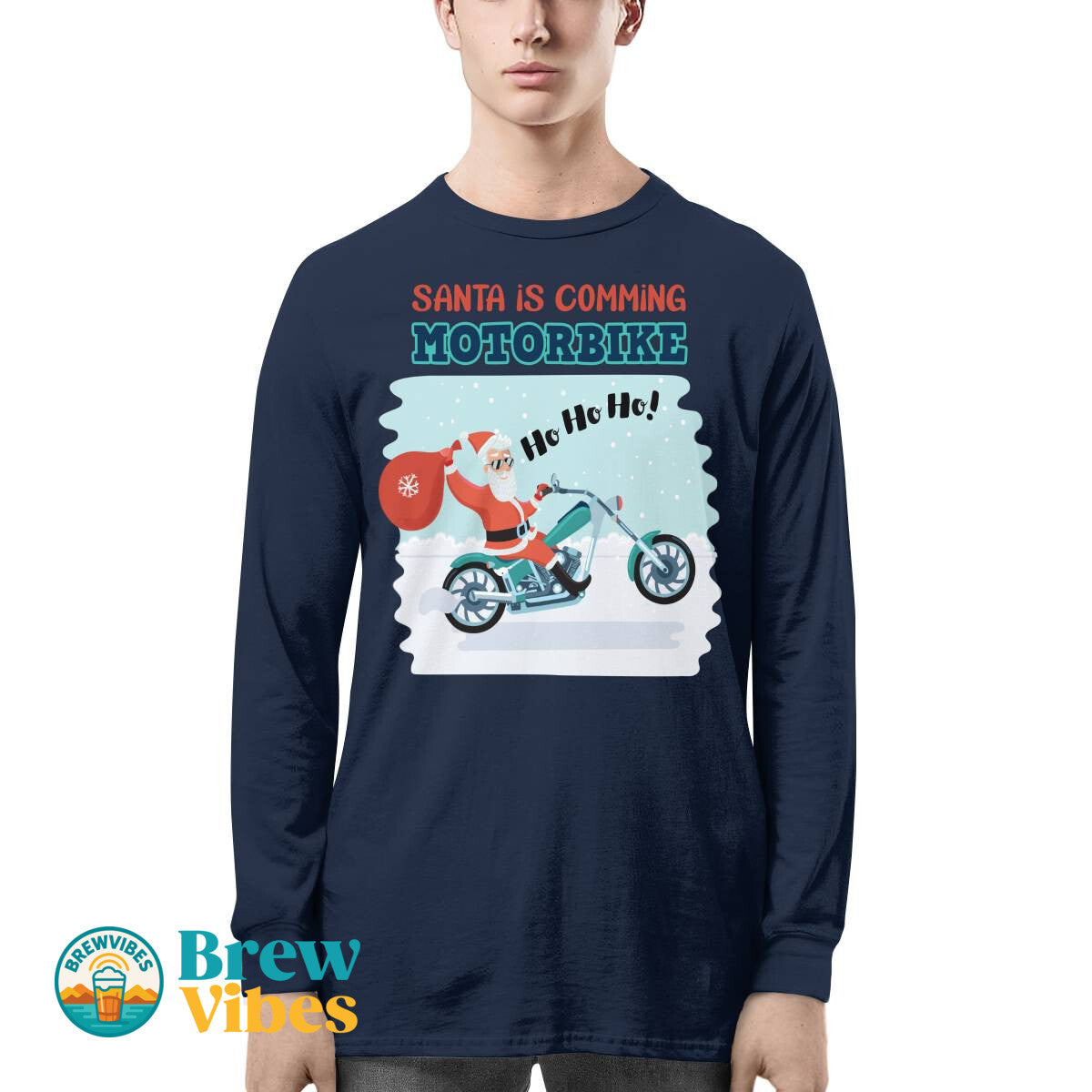 Santa Is Comming - Motorbike Long SleeveTee