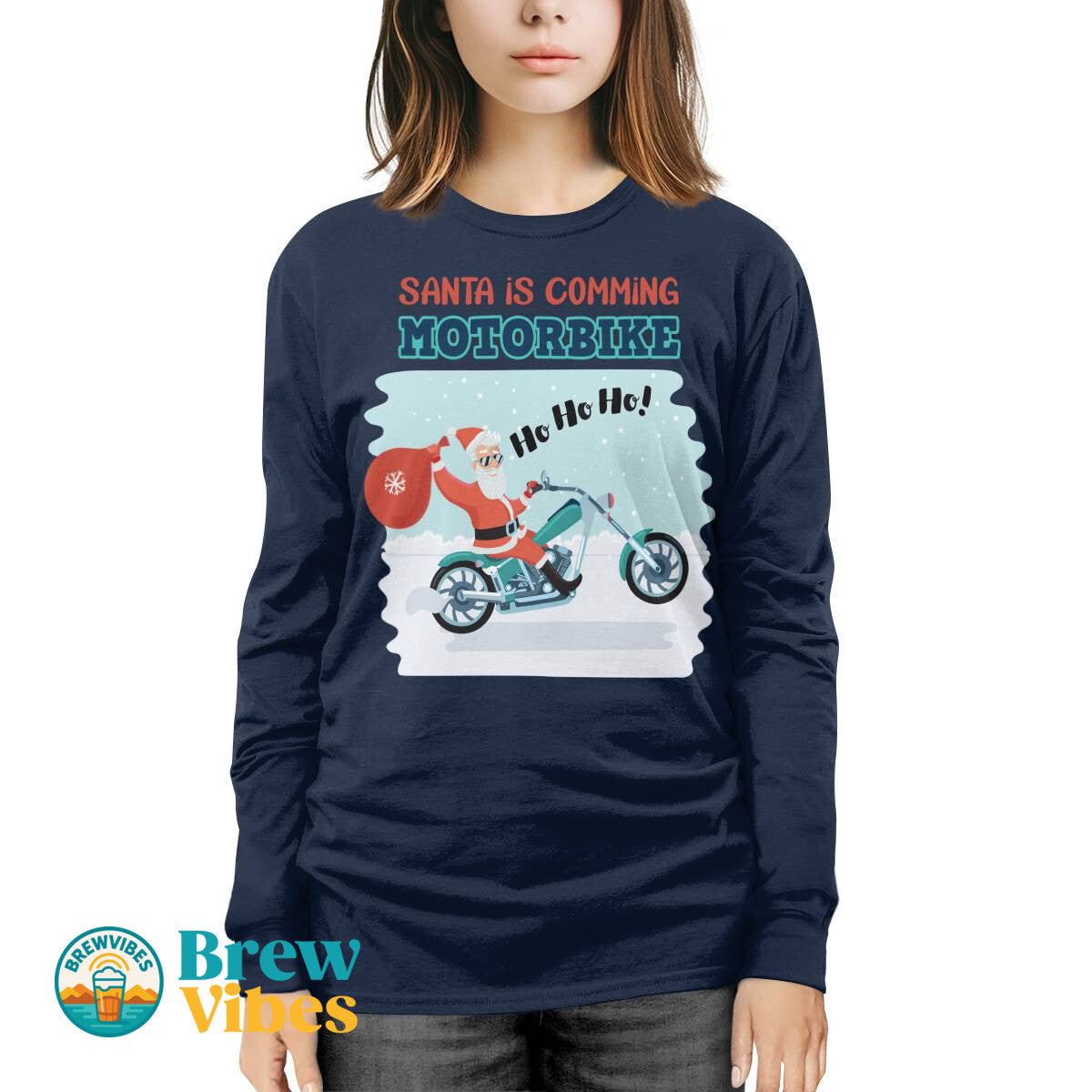 Santa Is Comming - Motorbike Long SleeveTee