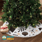 Christmas Pattern Tree Skirt Black&White