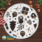Christmas Pattern Tree Skirt Black&White