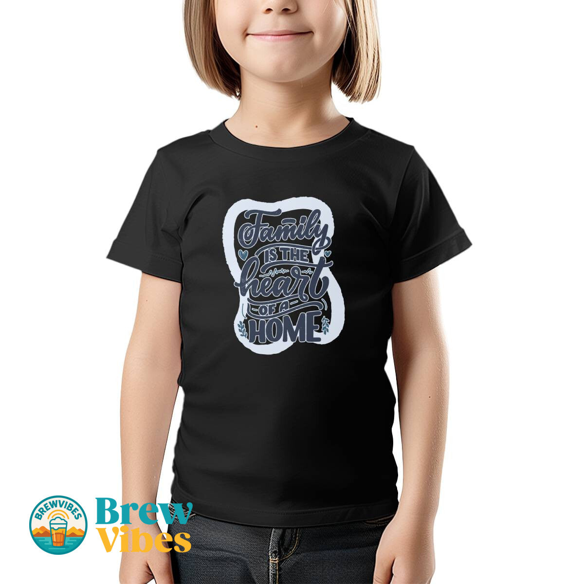Family Quote - Family Is The Heart Of A Home Kids T-shirt