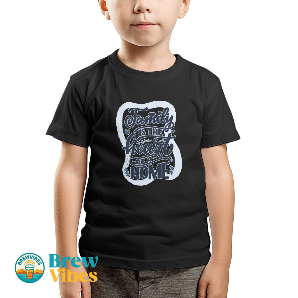 Family Quote - Family Is The Heart Of A Home Kids T-shirt