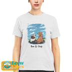 Two Dogs in The Meadow Ladies Tshirt