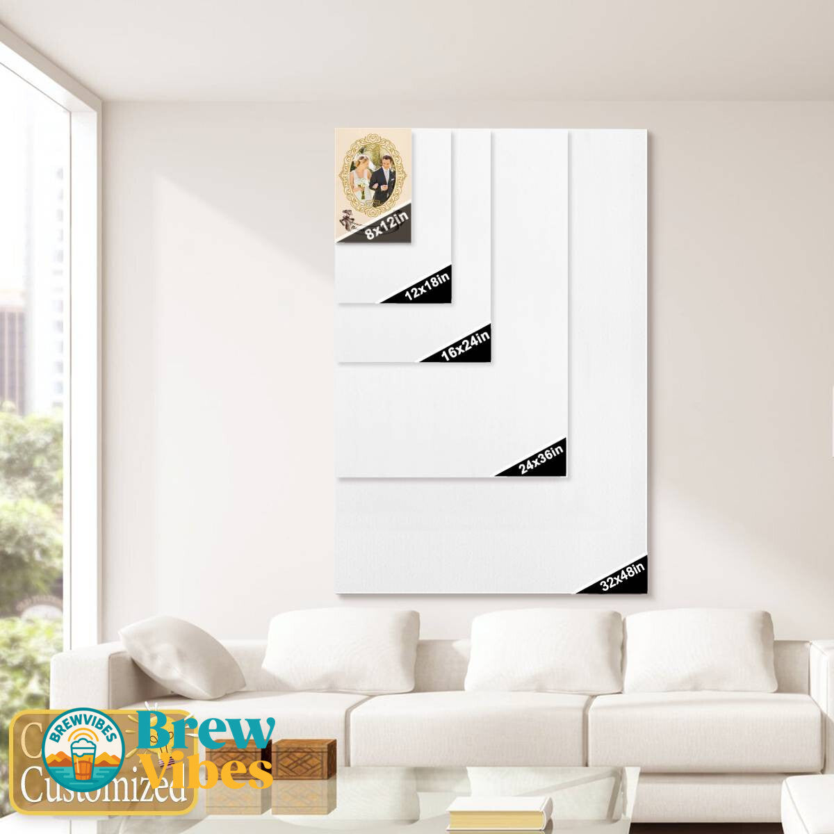 Beautiful in White with Your Photo Portrait Canvas