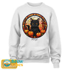 Halloween Cat Sweatshirt with Name