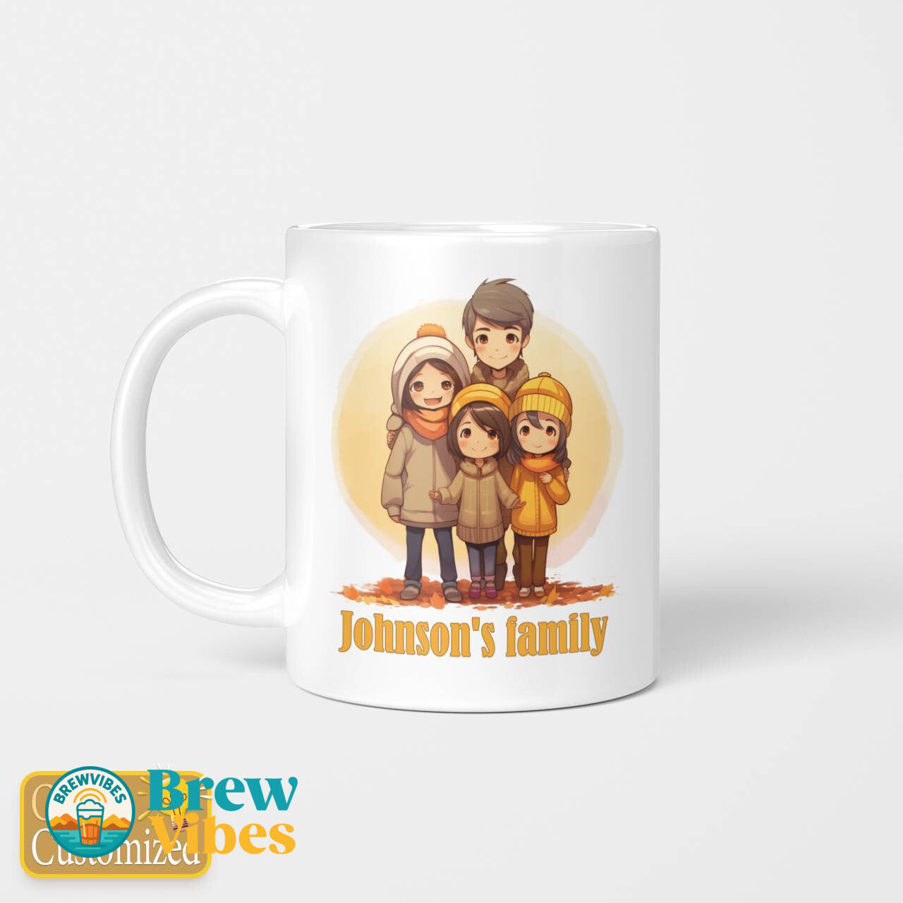 Personalized Your Family's Name for Four Peoples Mug