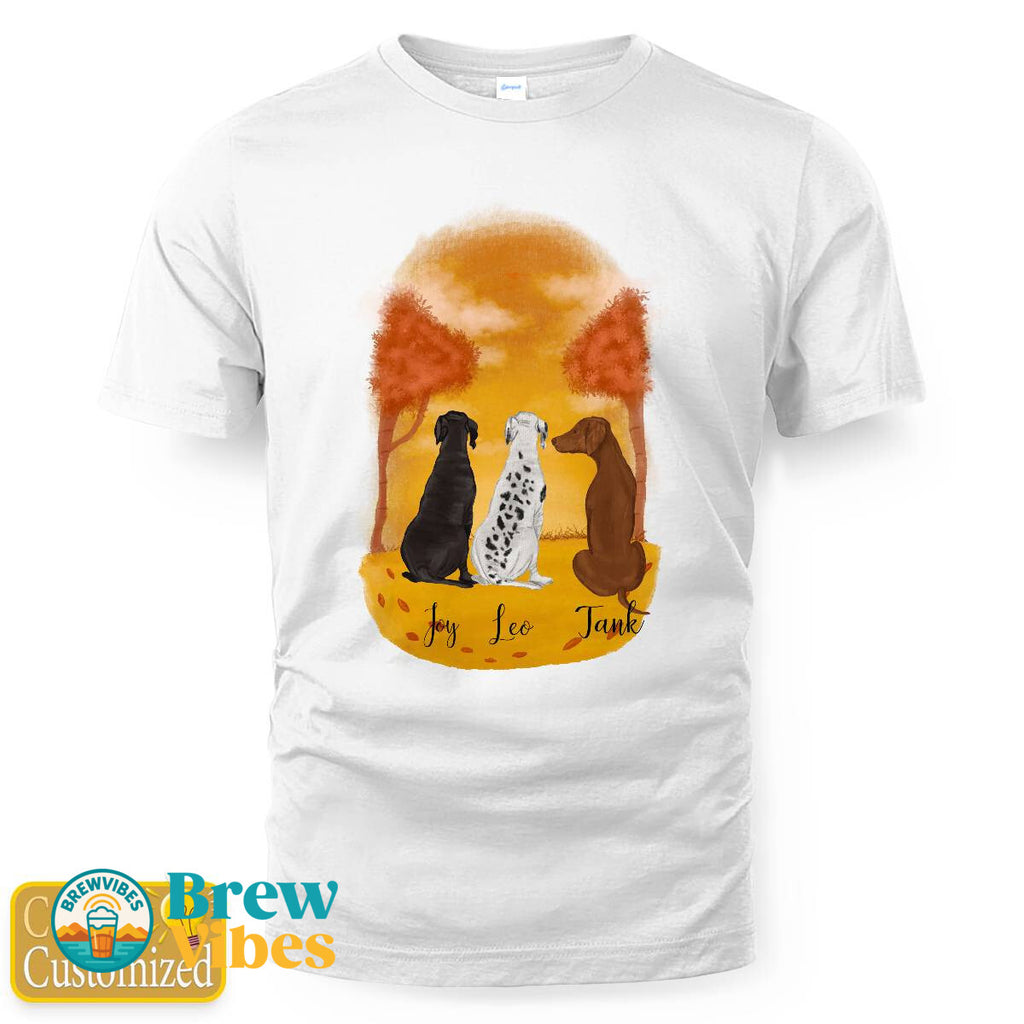 Personalize For 3 Dogs T-shirt