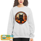 Halloween Cat Sweatshirt with Name