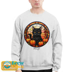 Halloween Cat Sweatshirt with Name