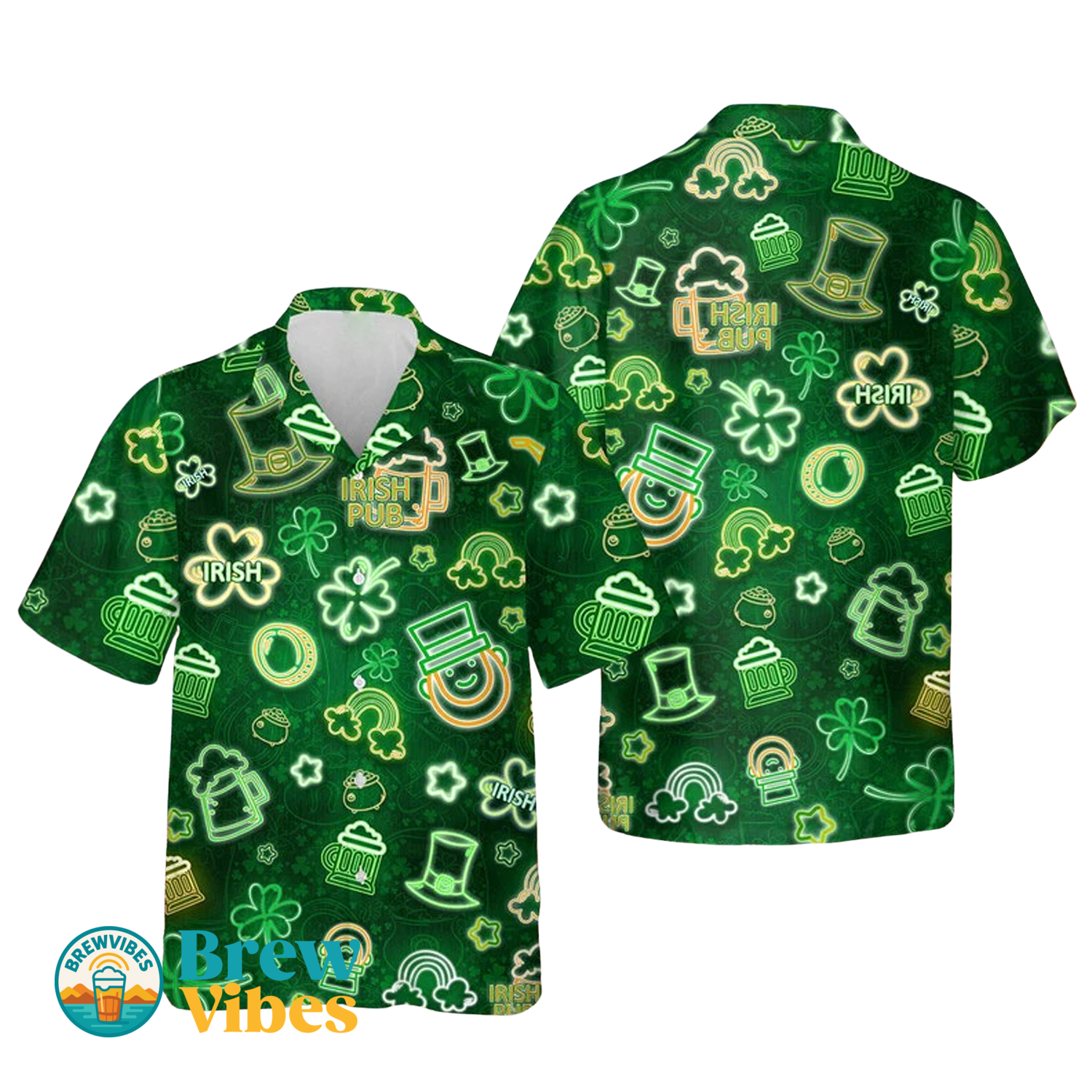 Irish Pub St Patrick's Day Hawaiian Shirt, Beer Lover Shamrock St Patty's Beach Shirts, Gift For Him