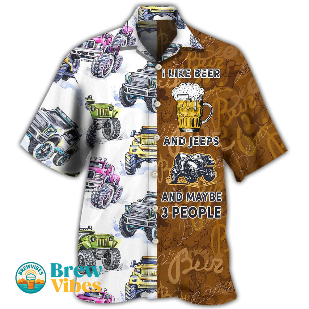 Beer I Like Beer And Jeep Car Hawaiian Shirt Men Women Gift For Beer Day Party