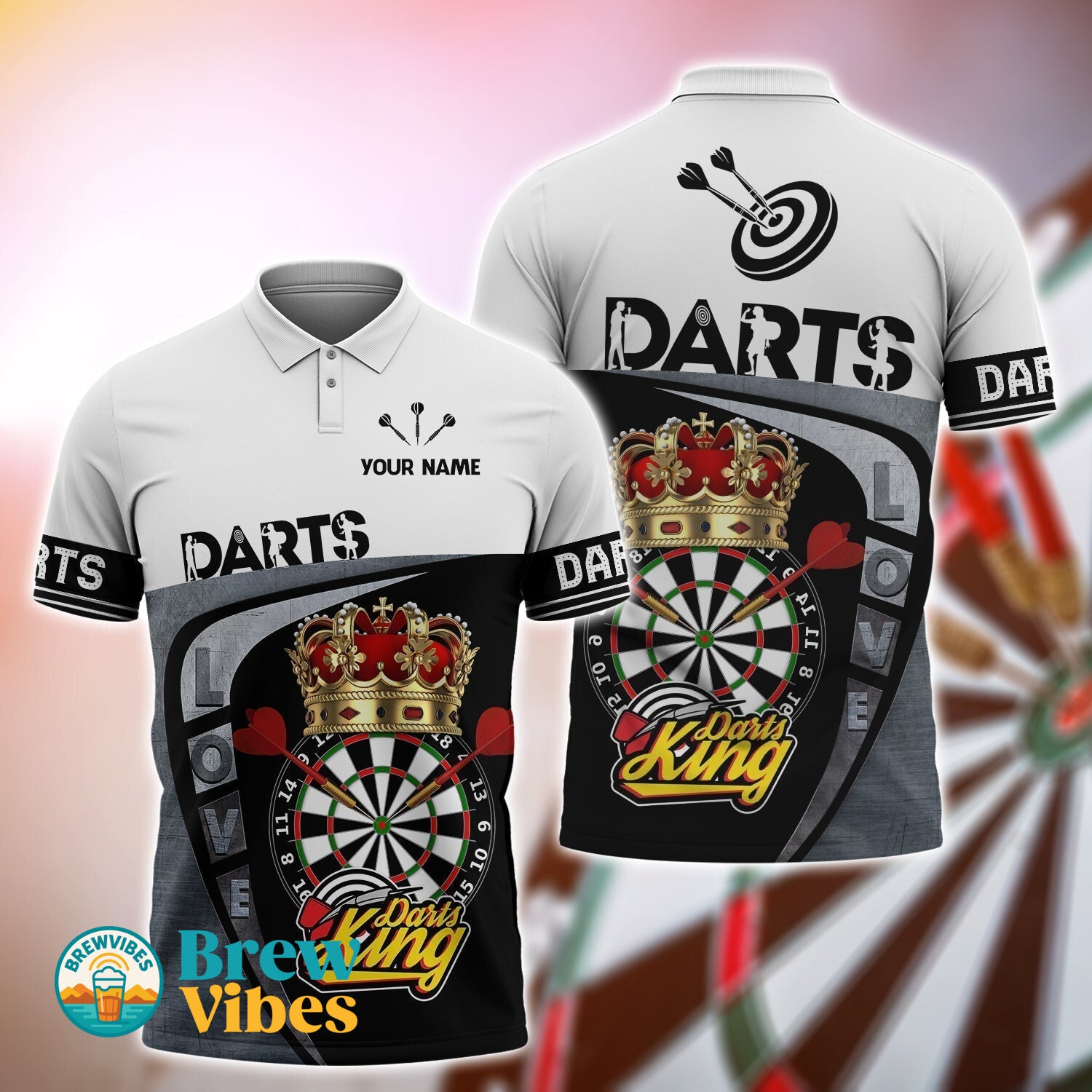 3D Darts And Beer Polo Shirt Lovers Personalized Darts Polo Shirt Gifts For Darts