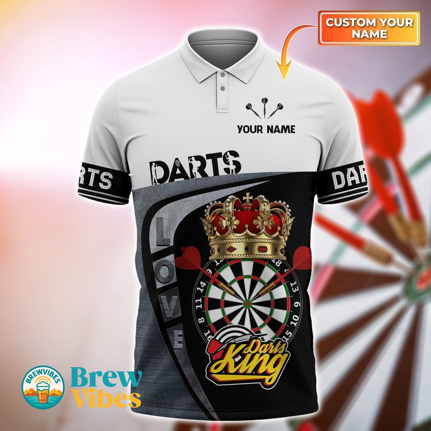 3D Darts And Beer Polo Shirt Lovers Personalized Darts Polo Shirt Gifts For Darts