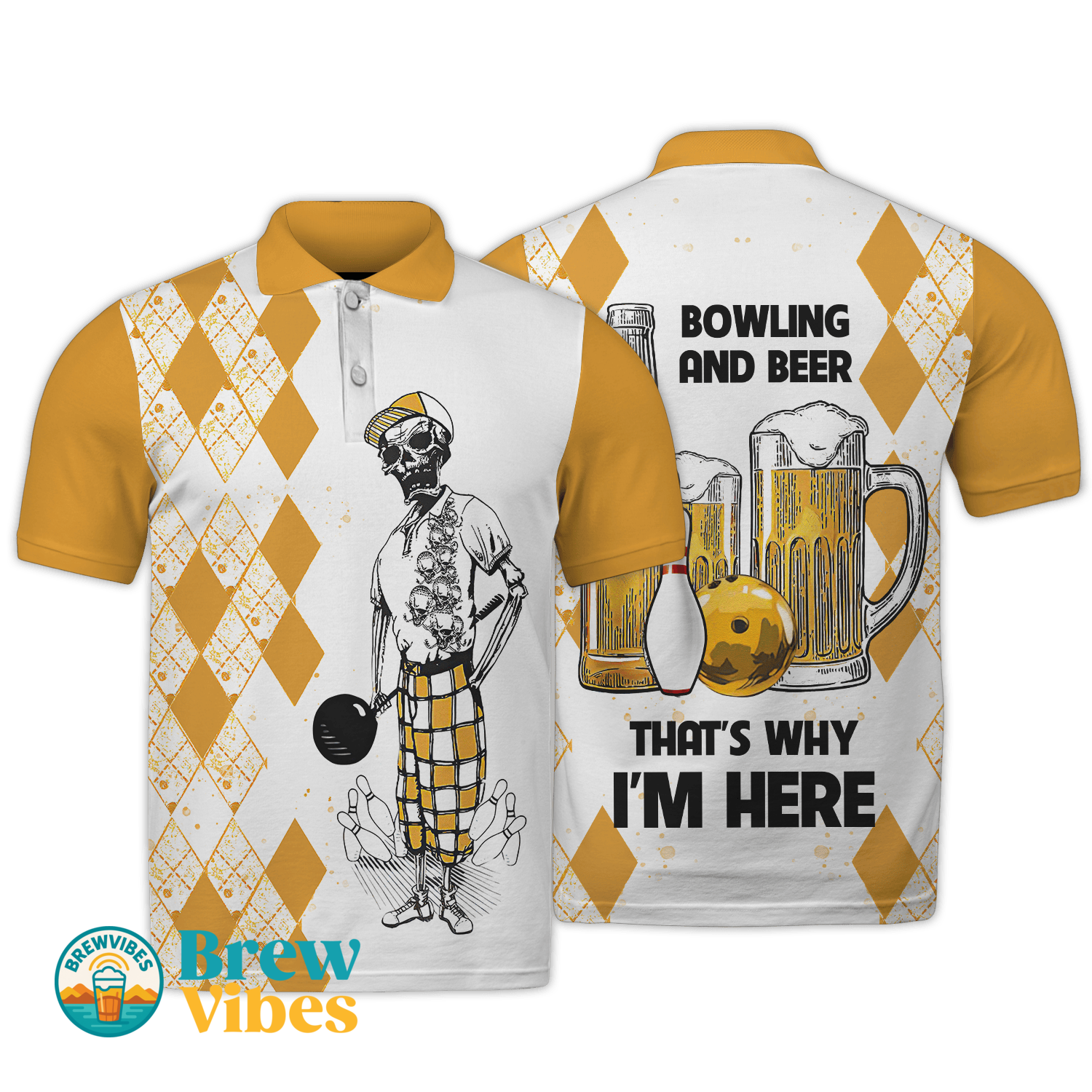 Bowling And Beer 3D Polo Shirt Gifts For Bowling Lovers With Customized Name