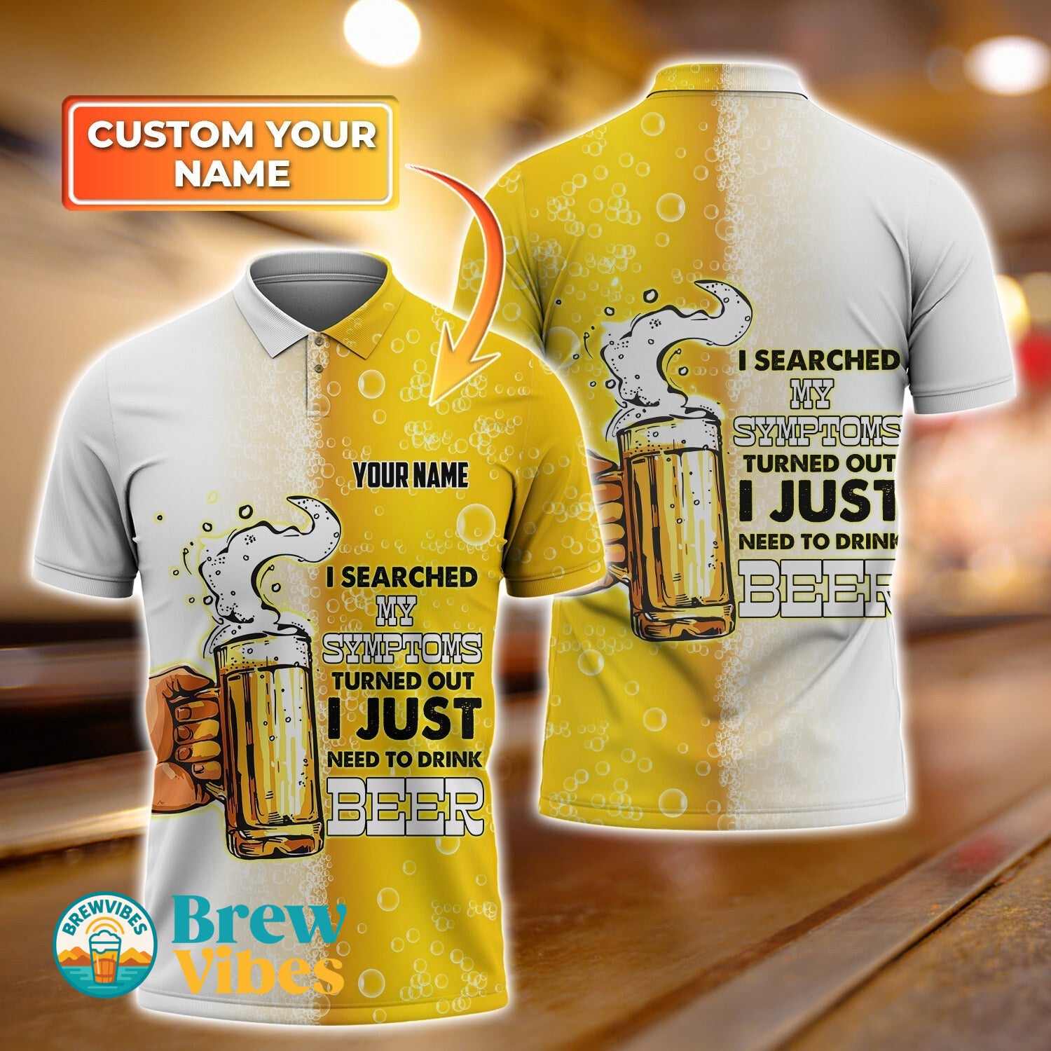 Beer Personalized Name 3D Polo Shirt TD96 1503