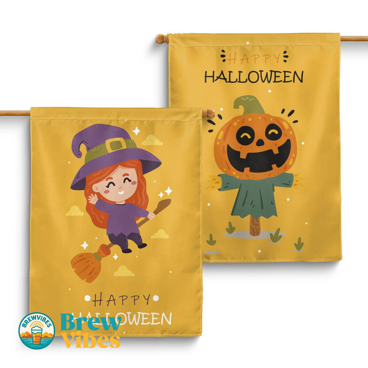 Happy Halloween Cute House Flag